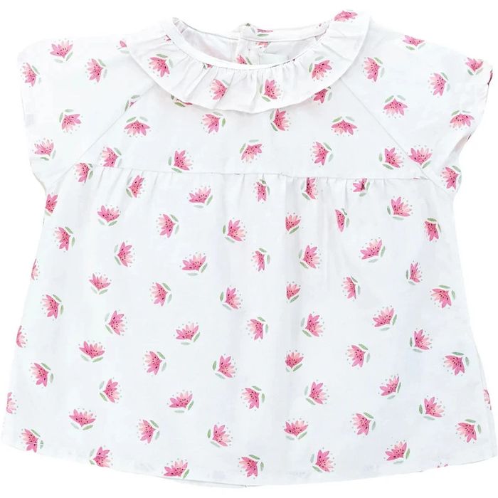 Bonnet à Pompon Blouse à manches courtes 9 mois en coton