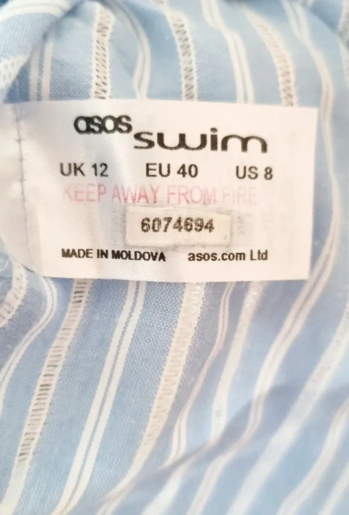 Robe courte bleues blanches rayées asos 40 - photo numéro 9