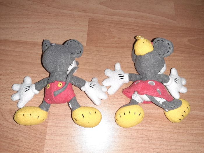 Lot de 2 peluches Mickey et Minnie vintage - photo numéro 3