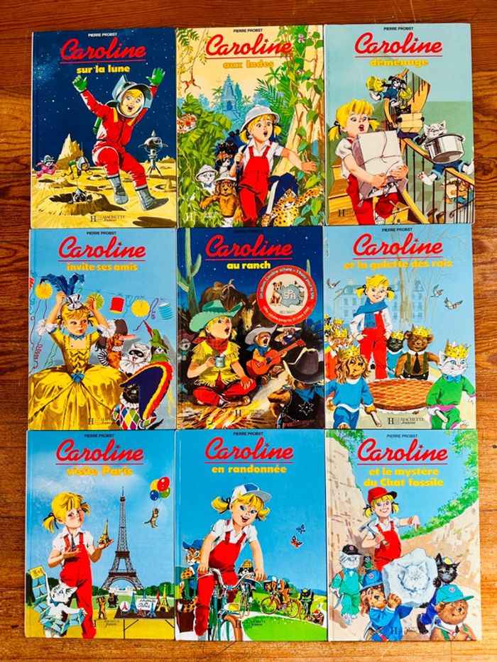 Lot de 9 livres albums bd Caroline complètes Pierre Probst Hachette vintage