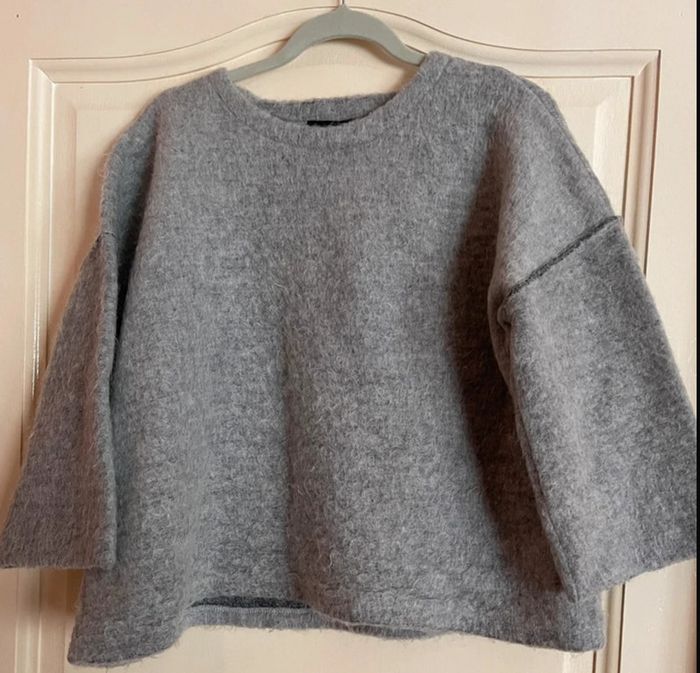 Pull oversize laine gris TM 38 40 - photo numéro 13