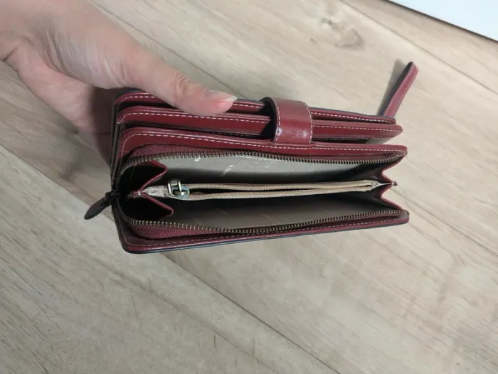 Portefeuille en cuir bordeaux - photo numéro 10
