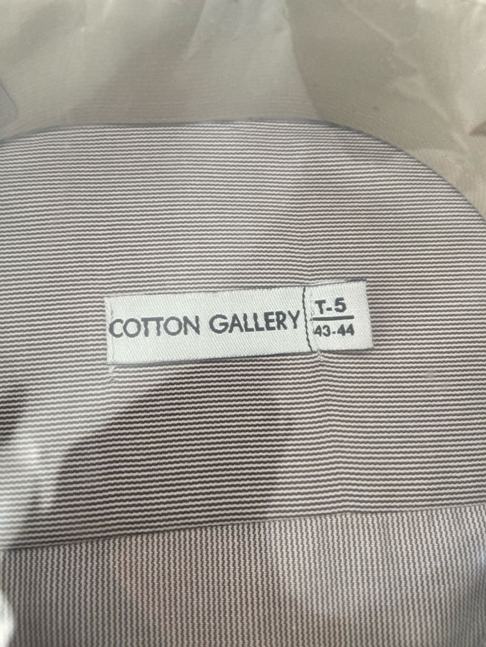 Chemise Homme neuve + Cravate – Cotton gallery/ Marcobelli – T. 43/44 - photo numéro 3