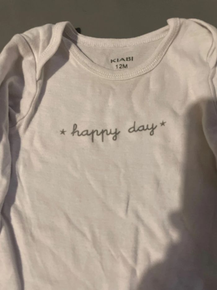 Lot de 4 bodies à manches longues 12 mois + 1 offert - photo numéro 5