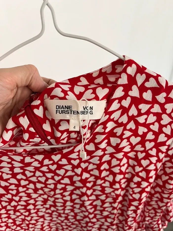 Robe cœurs rouge et blanc Diane Von Furstenberg - photo numéro 3