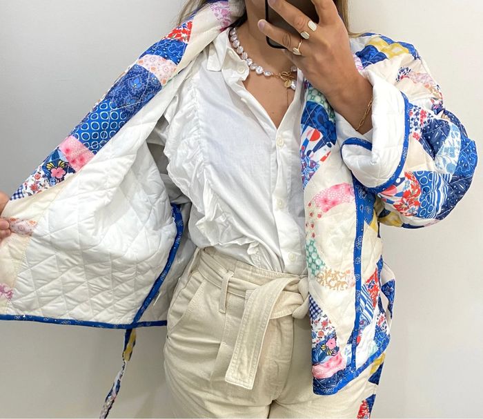 Veste Kimono Matelassé Oversize Idéal Pour La Mi Saison Taille S-M Et Plus - photo numéro 2