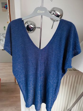 T-shirt Etam bleu et doré TS