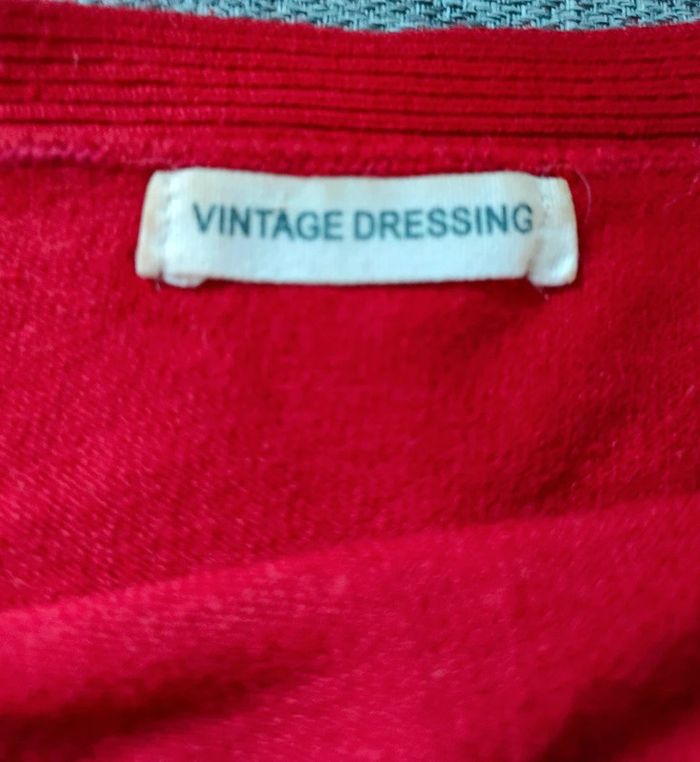 Pull léger femme rouge vintage dressing S - photo numéro 2