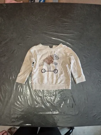 Pull garcon ours sur vélo