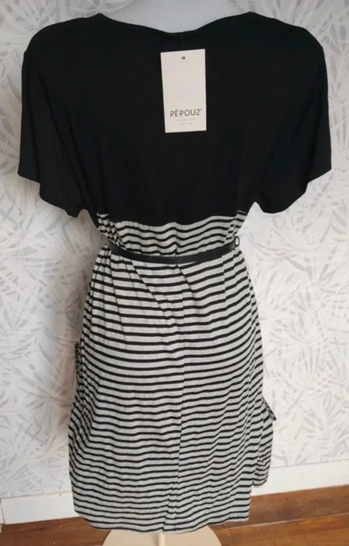 Superbe robe marinière été femme grande taille 42 44 46 48 - photo numéro 5