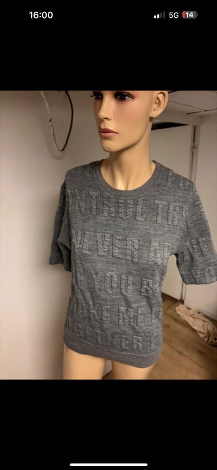 Sweat manches courtes gris Sandro - Taille 1 - photo numéro 6