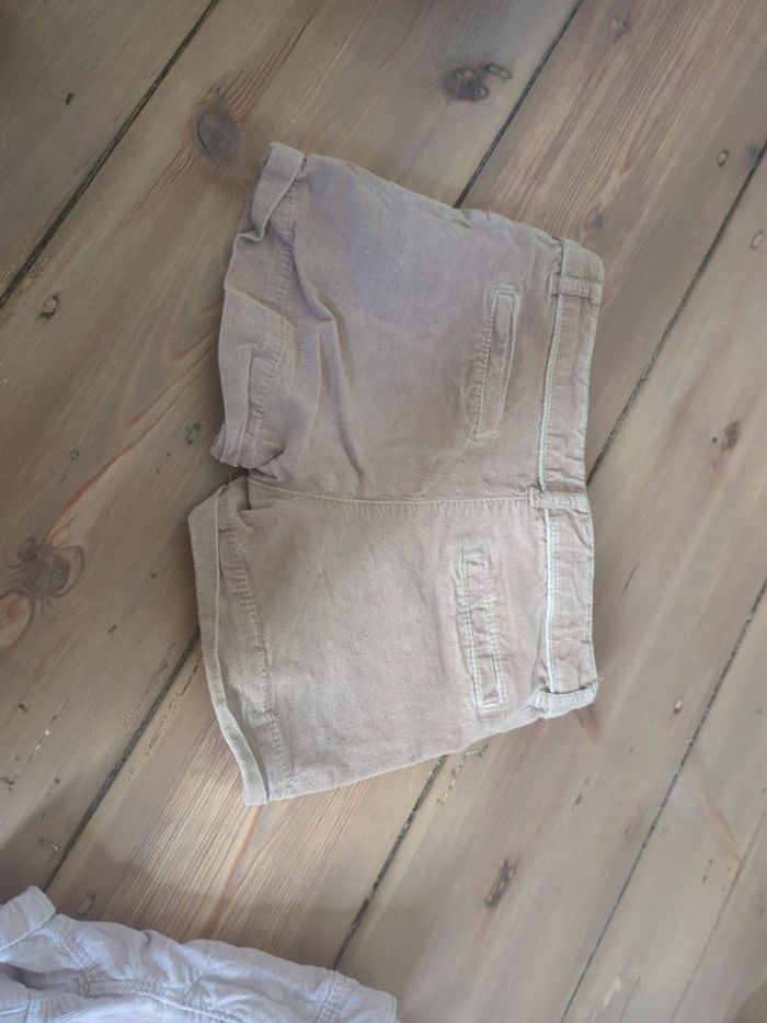 Lot 2 shorts velours cotelé vieux rose pâle et marron taupe 6 ans tao - photo numéro 7