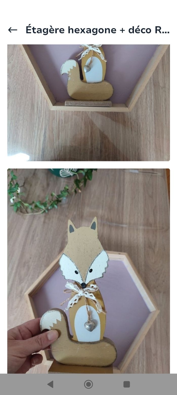 Étagère hexagone+ déco renard - photo numéro 2