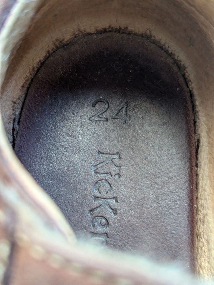 Sandales ouvertes en cuir marron Kickers – Taille 24 - photo numéro 5