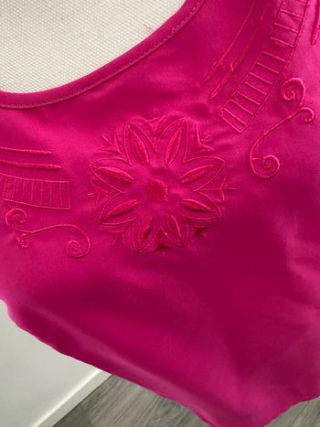 Débardeur broderies rose fuchsia Gérard Pasquier Vintage T40 L