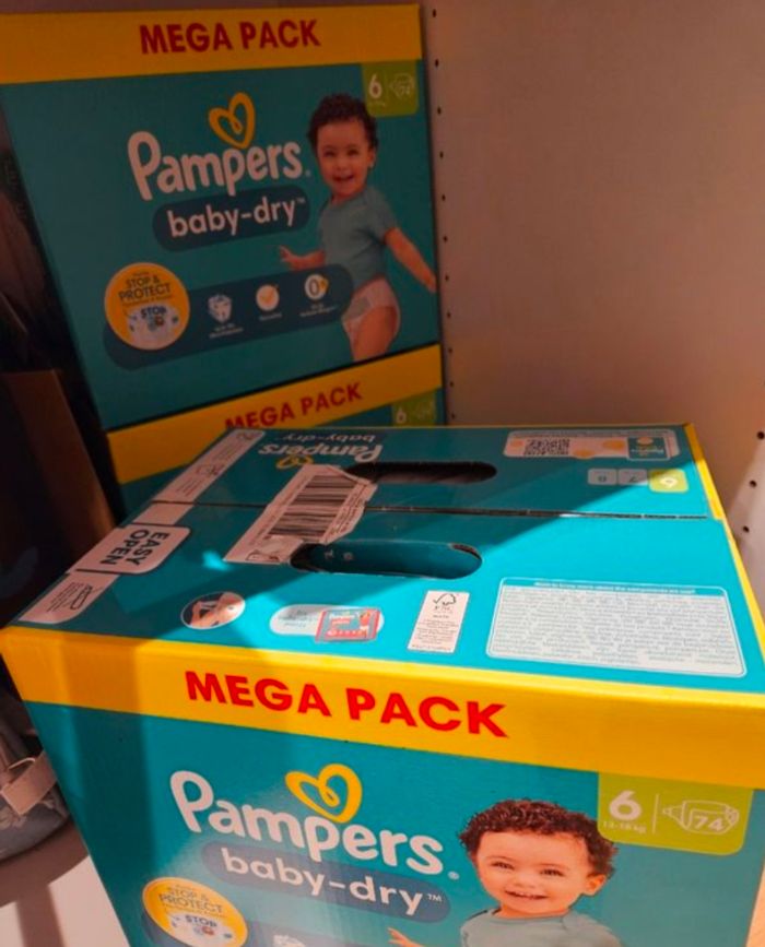 Couches Pampers baby dry taille 6 neuf - photo numéro 2