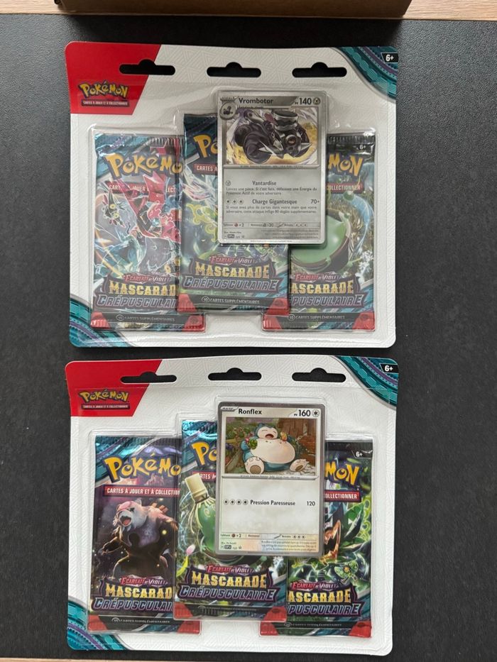 Pokémon Lot Deux Tripack Mascarade Crépusculaire Écarlate et Violet EV06  Neuf Français - photo numéro 3