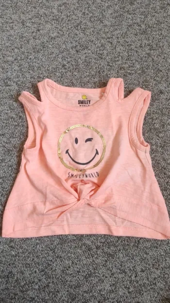 Débardeur orange 3 ans smiley
