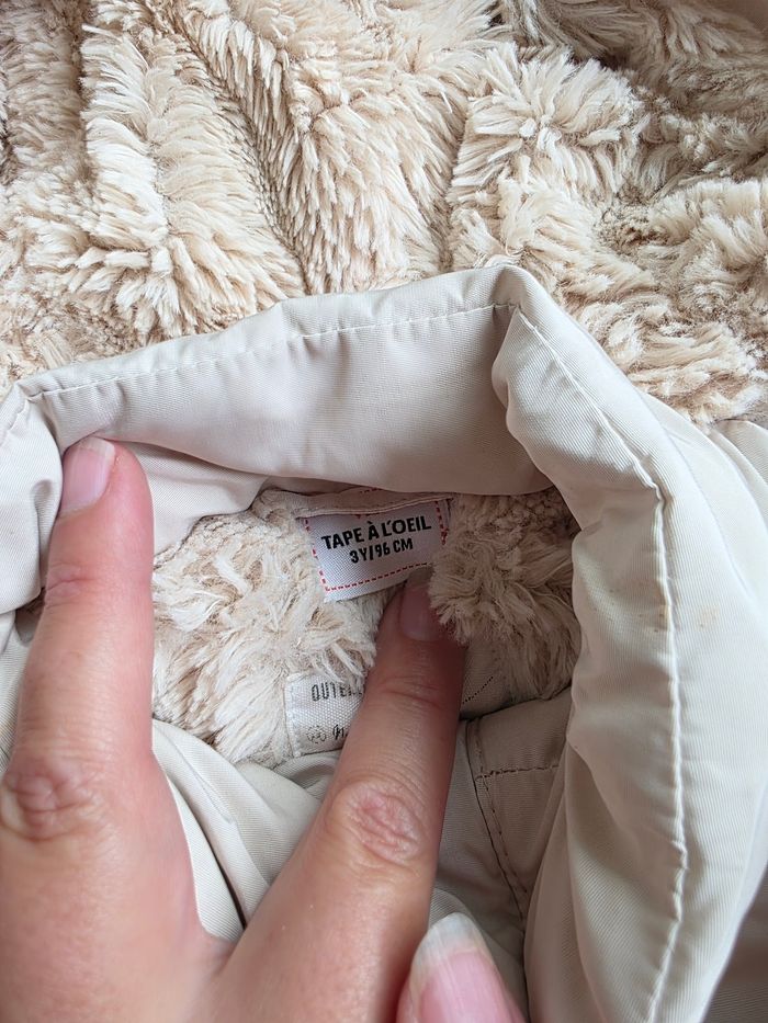 Manteau - doudoune fille tao - tape a l'œil taille 36 mois - 3 ans beige - photo numéro 2