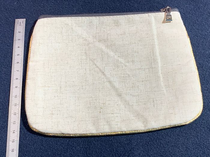 Pochette, trousse imprimée dorée pailletée - photo numéro 2