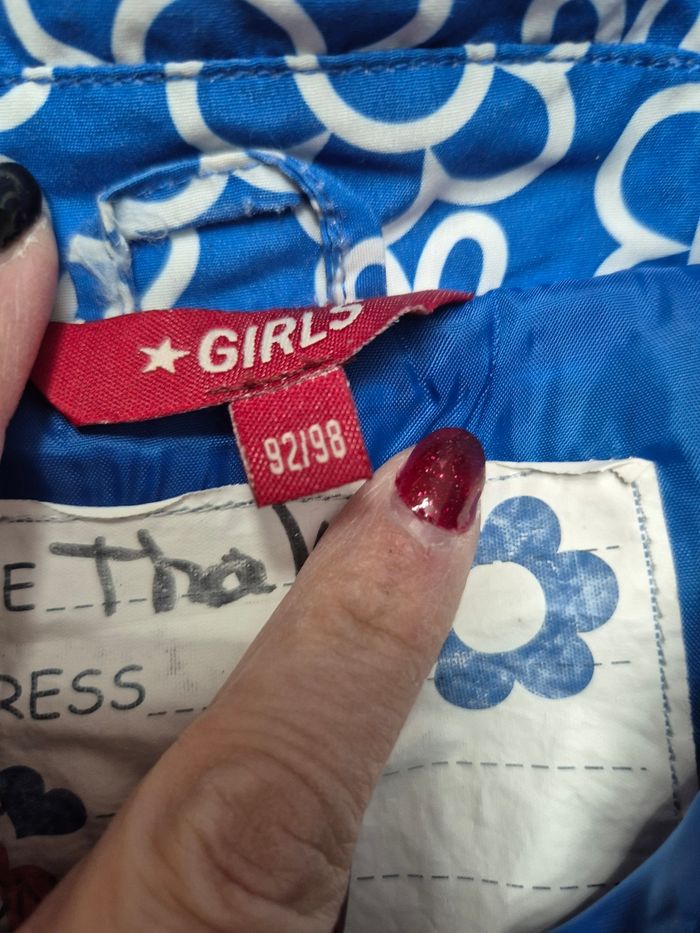 Trench parka 2 3 ans fleuri bleu - photo numéro 2