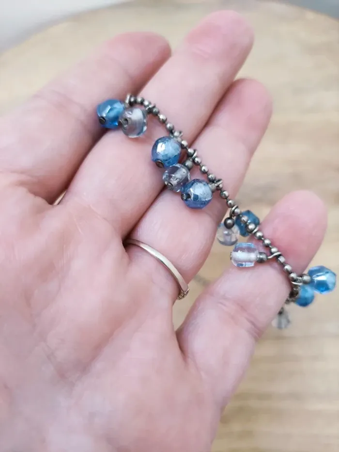 📿 collier pampilles en verre des années 90 👄 - photo numéro 3