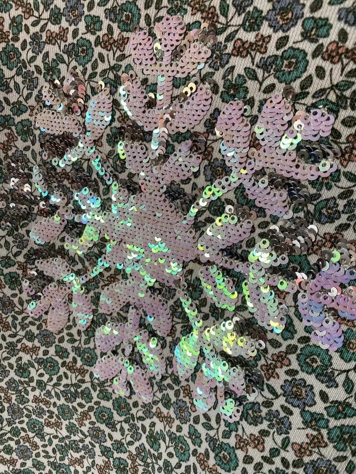 Très joli pull sweat fleuri vert et sequins 8 ans Sergent Major - photo numéro 2