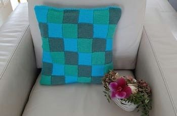 Coussin carré turquoise