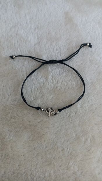 Bracelet neuf cordon noir breloque arbre