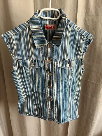 Veste sans manches jean complices rayées 34/36