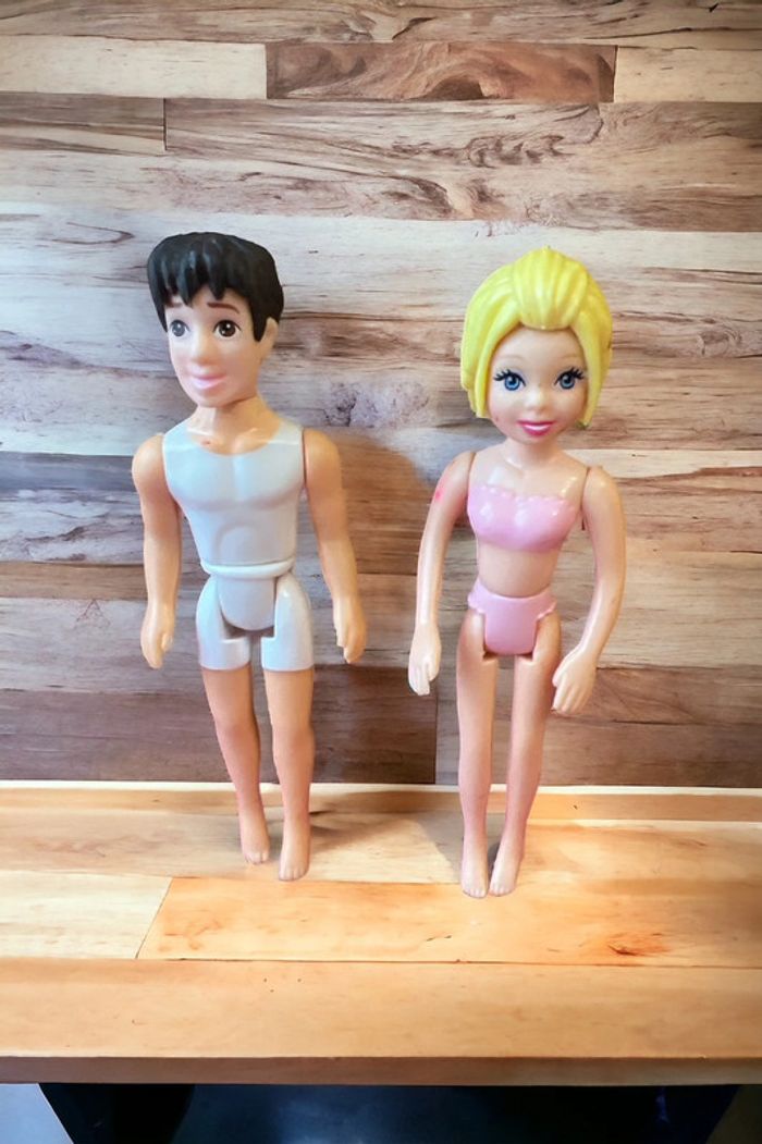Mattel 2004 Polly Pocket vintage - lot de 2 figurines Polly et Rare Todd 9cm