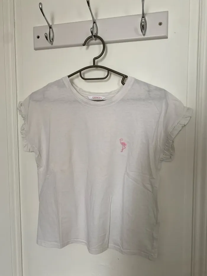 Tee Shirt blanc Camaïeu XS