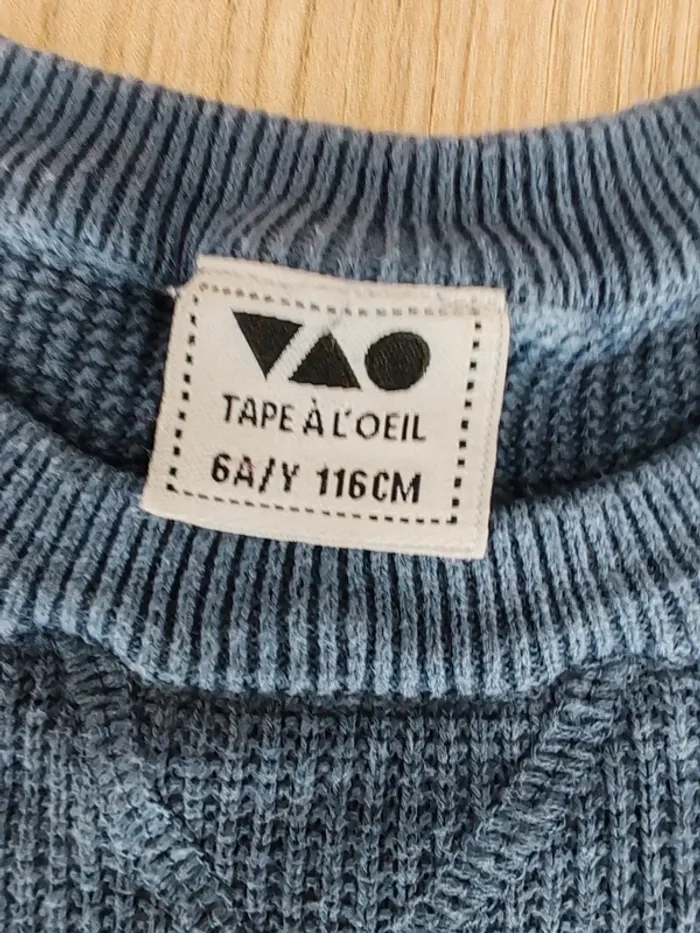 Pull bleu garçon 6 ans tao - photo numéro 4
