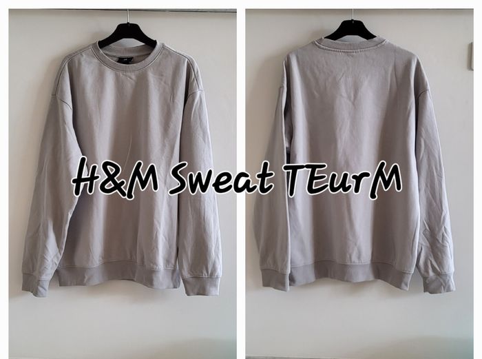 H&M Sweat ML TEurM - Gris-Regular Fit-Col Rond en TBE