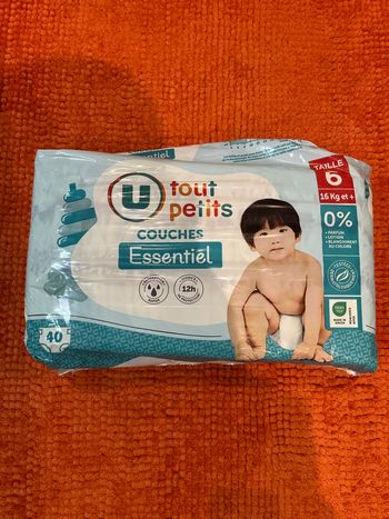 Paquet de couches U Tout Petits T6+ (16kg+) – Ouvert, 1 seule utilisée