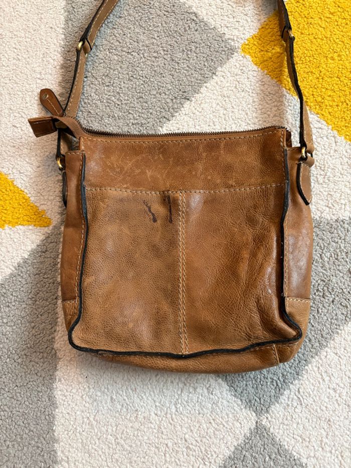 Sac à bandoulière en cuir couleur marron clair Colorado - photo numéro 3