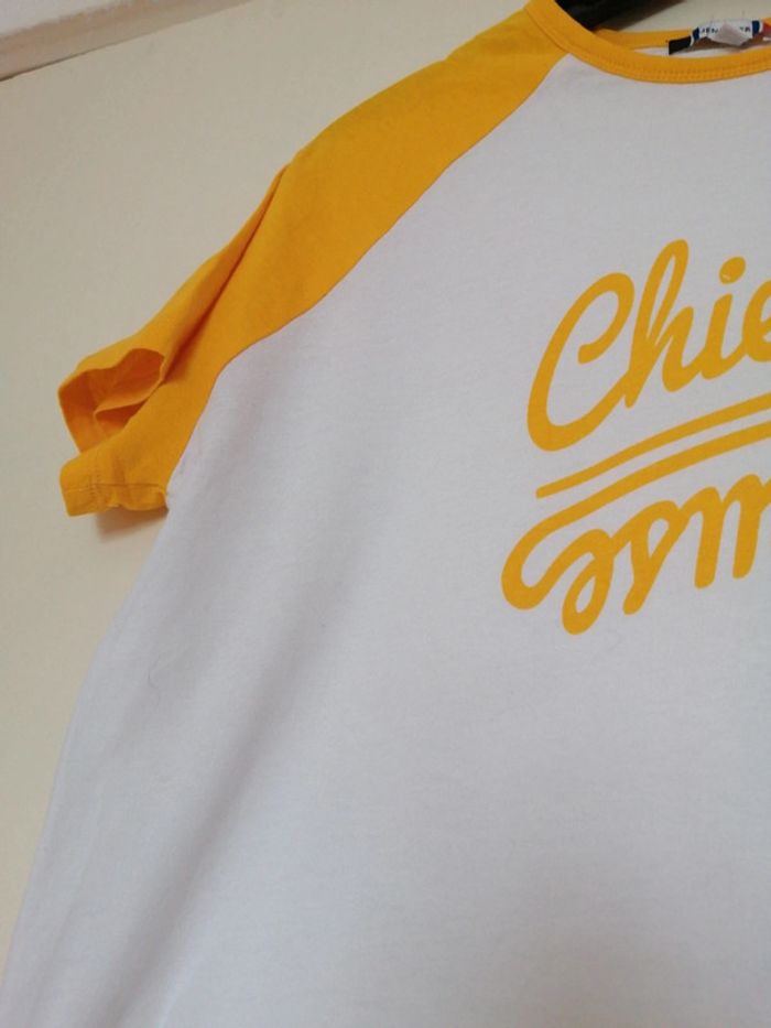 Tee shirt taille M couleur jaune moutarde et blanc de la marque Jenifer - photo numéro 3