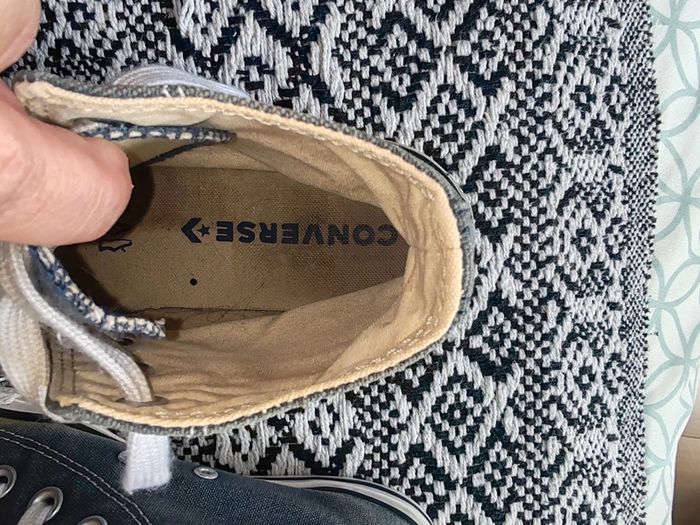 Converse montantes femme bleues peu portées, lavées, lacets neufs 38 - photo numéro 8