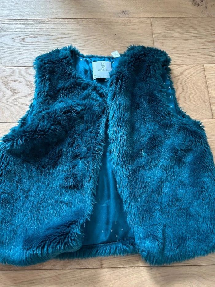 Gilet sans manches moumoute  vert bouteille Okaïdi 10 ans