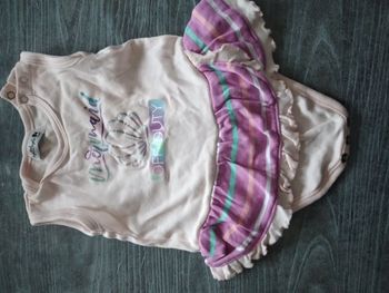 Body jupette manches courtes bebe fille taille 9 mois