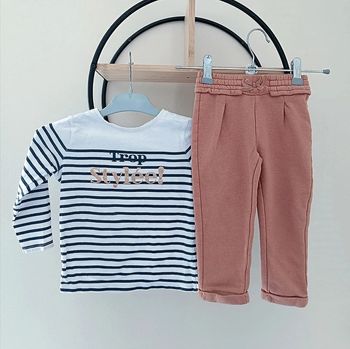 23-24 mois 2 ans ensemble Teeshirt tape a l'oeil et pantalon doublé Gémo
