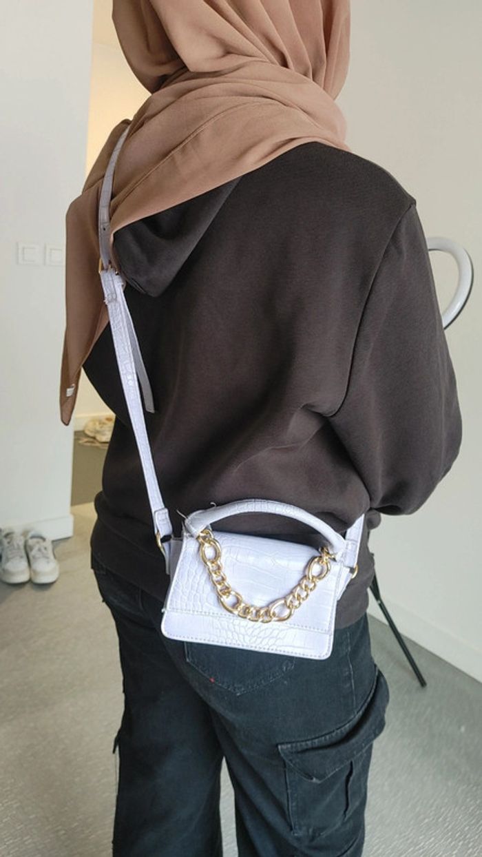 Sac à main bandoulière chêne doré violet lilas - photo numéro 7