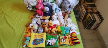 Peluches, hochets, livres et doudous