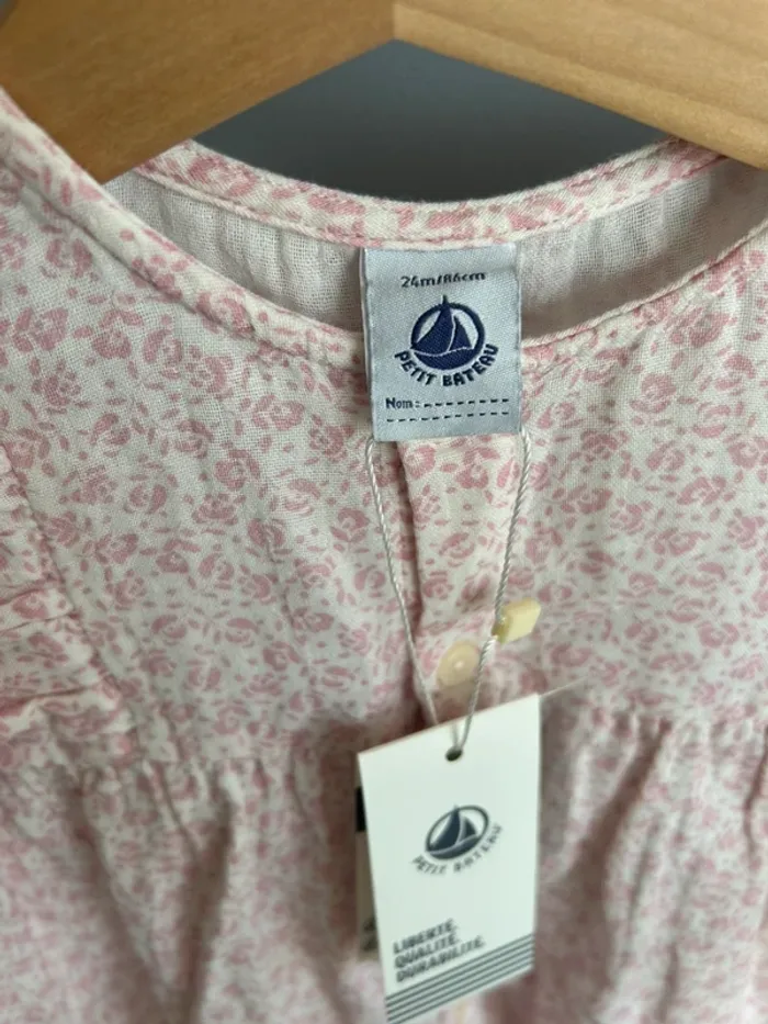 Robe + bloomer Petit bateau fille 24 mois neuf - photo numéro 3