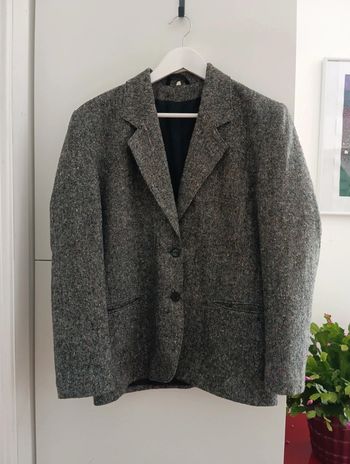 Veste blazer grise mouchetée de couleur