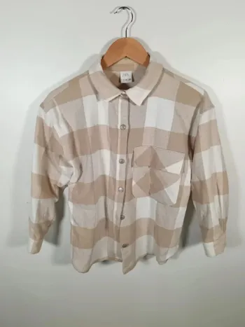 C7 veste carreaux beige Zara 11-12 ans