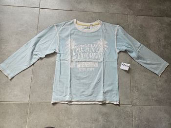 T-shirt manches longues bleu ciel garçon 10 ans
