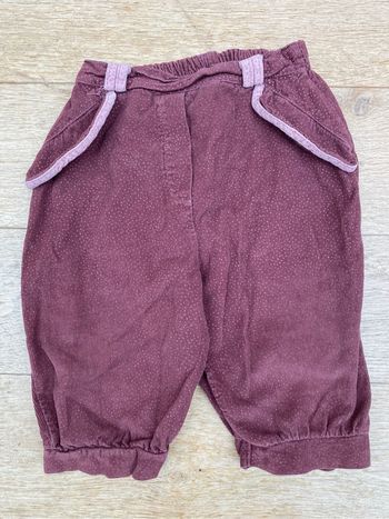 Pantalon velours taille élastique bébé fille 18 mois