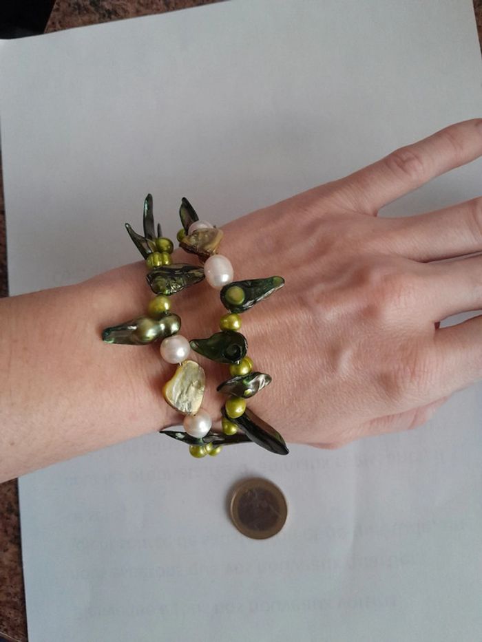 Magnifique bracelet nacre vintage authentique