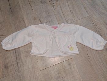 Gilet court blanc fille 12 mois
